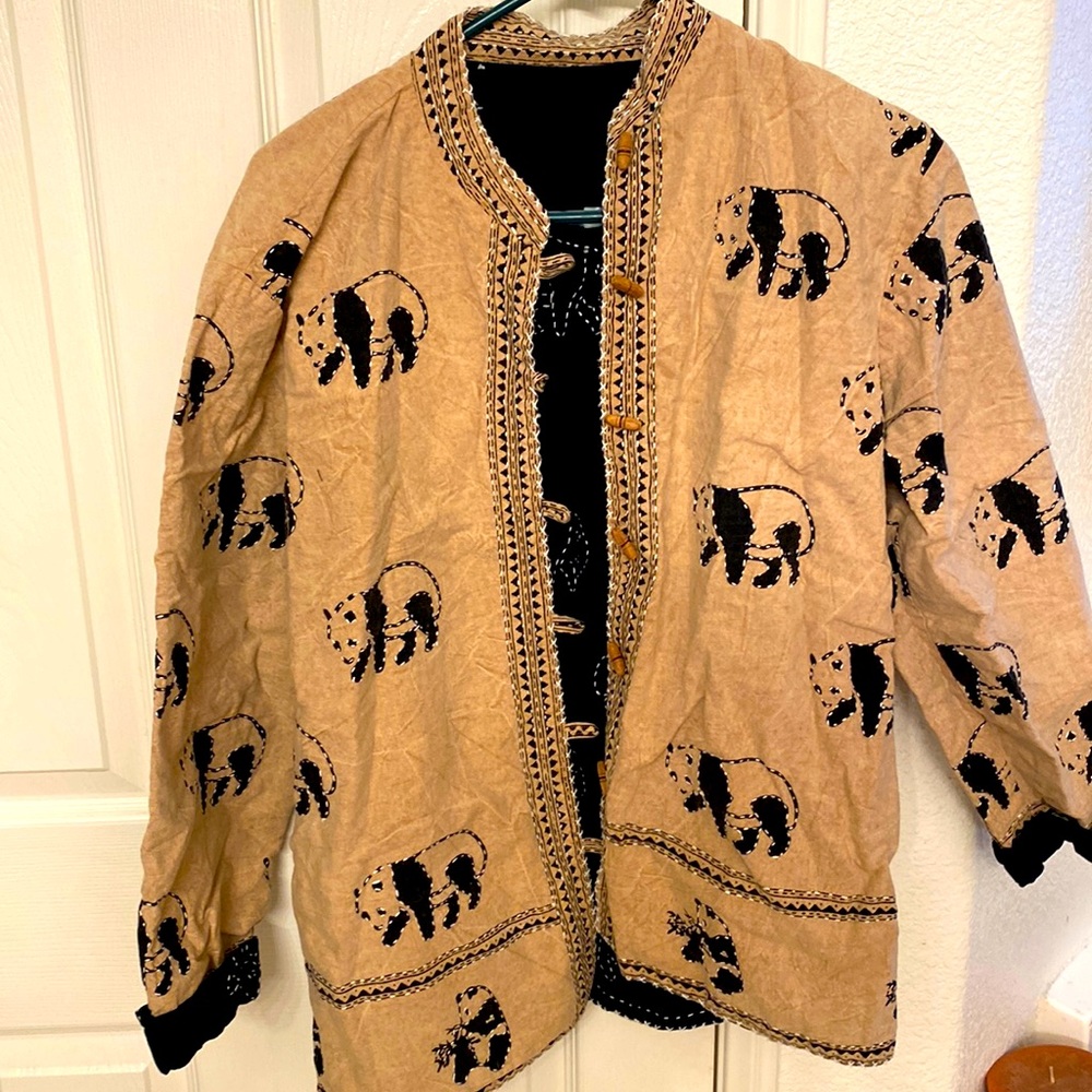 Vintage Reversible Panda jacket so so Cute